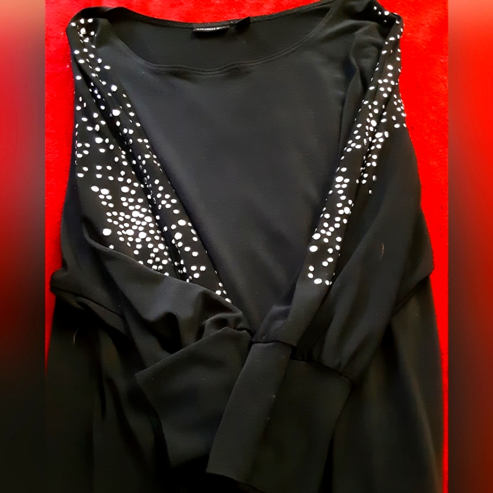 Black long sleeve blouse with blingy  sleeves